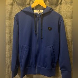 Comme des garçons blue zip up hoodie
